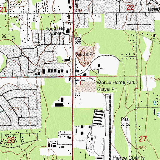 Topographic Map of Americana Mobile Home Park, WA