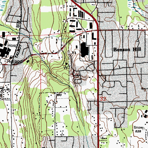 Topographic Map of Vantage Glen Mobile Home Park, WA
