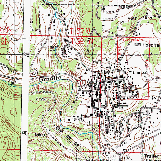 Topographic Map of Grahams Mobile Home Park, WA