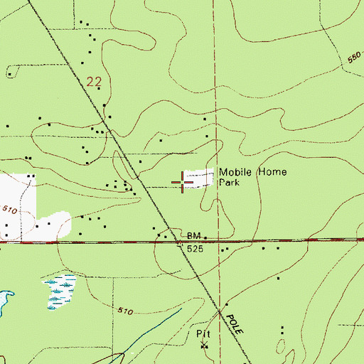Topographic Map of Country Green Estates Mobile Home Park, WA