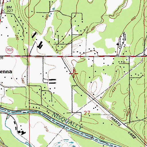 Topographic Map of McKenna Heights Mobile Home Park, WA