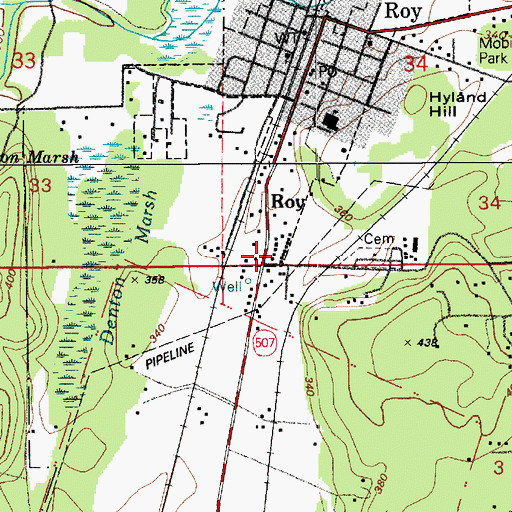 Topographic Map of Royal Oak Mobile Home Park, WA