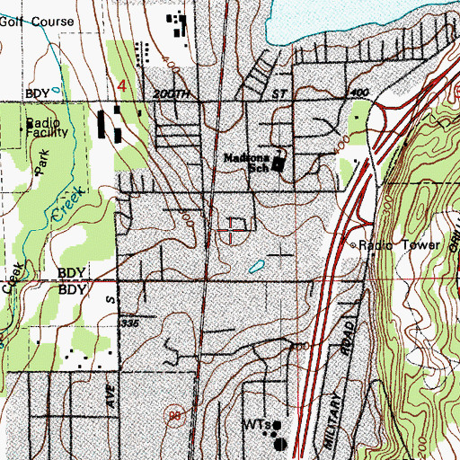 Topographic Map of The Firs Mobile Home Park, WA