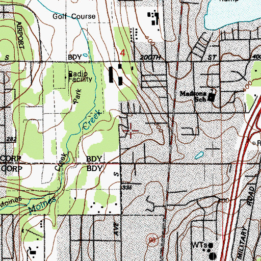 Topographic Map of Town and Country Villa Mobile Home Park, WA