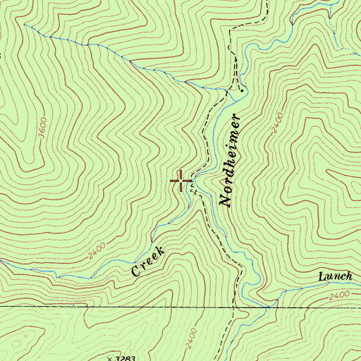Topographic Map of Granite Creek, CA