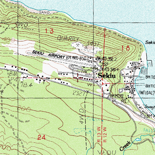 Topographic Map of Bayview Mobile Park, WA