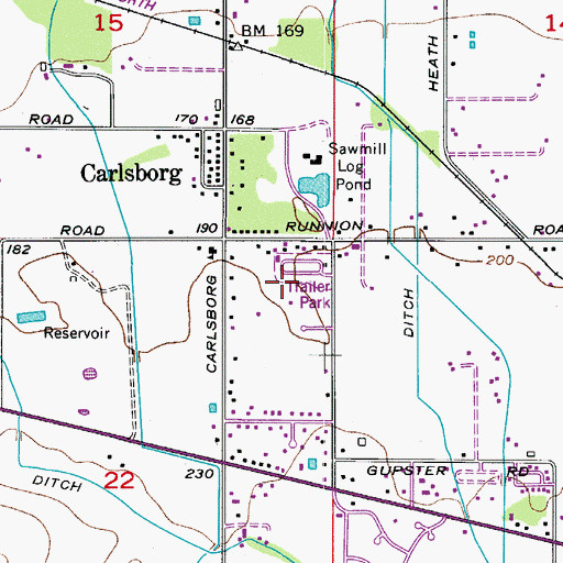 Topographic Map of Carlsborg Mobile Estates, WA