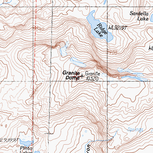 Topographic Map of Granite Dome, CA