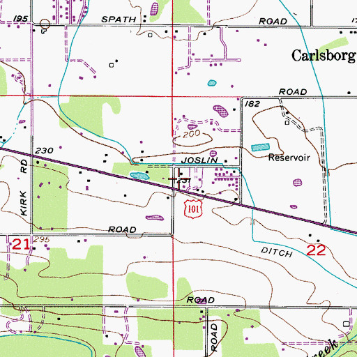 Topographic Map of Cedar Grove Mobile Home Park, WA
