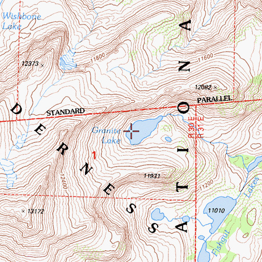 Topographic Map of Granite Lake, CA