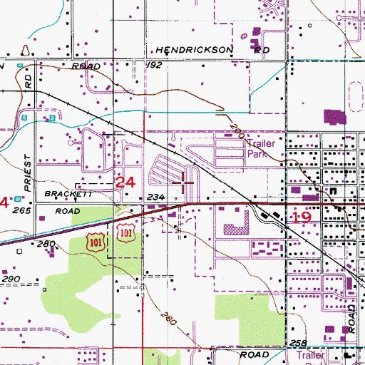 Topographic Map of Sequim West Mobile Home Park, WA