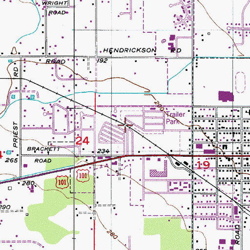 Topographic Map of Spruce West Mobile Home Park, WA