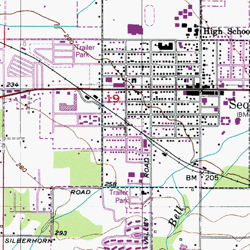 Topographic Map of Sunnyside Mobile Court, WA