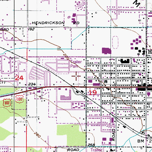 Topographic Map of West Alder Mobile Home Park, WA