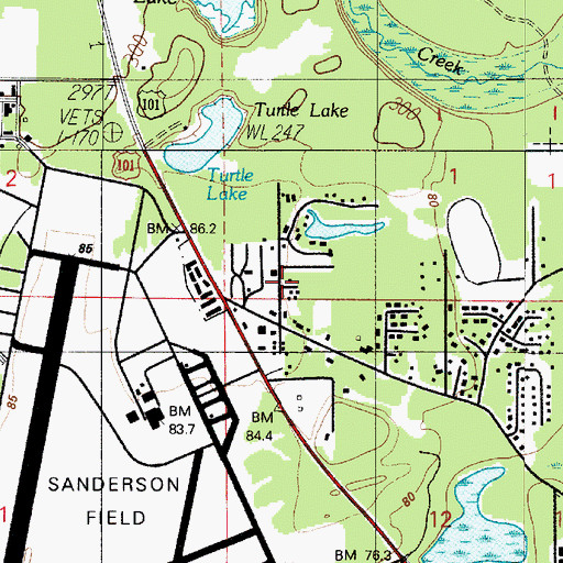 Topographic Map of Evergreen Mobile Estates, WA