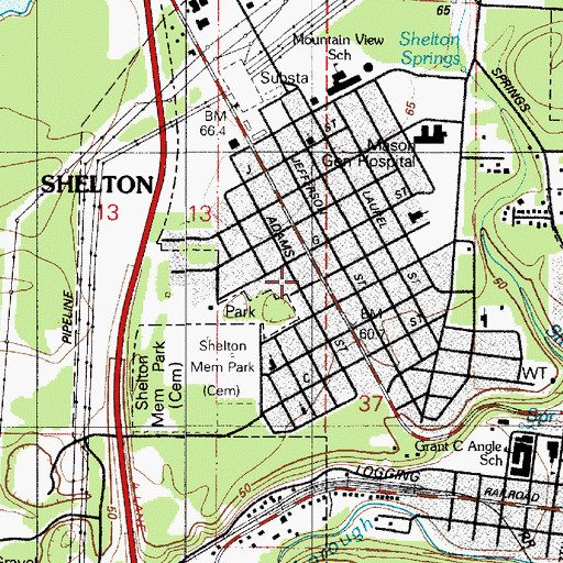 Topographic Map of Pines Mobile Home Park, WA