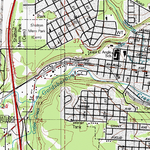 Topographic Map of Riverside Mobile Home Park, WA