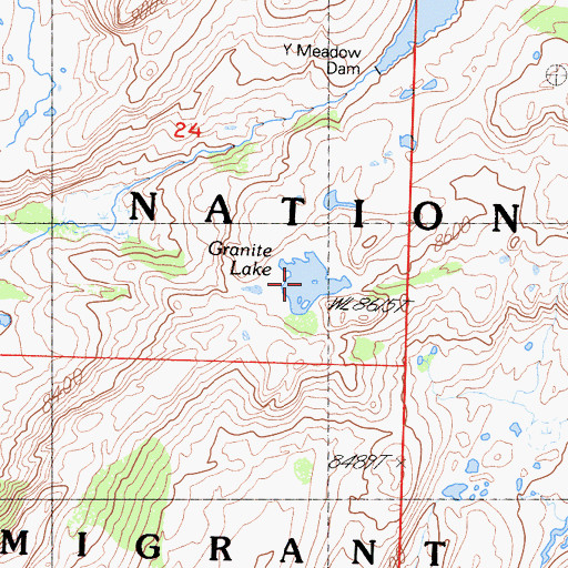 Topographic Map of Granite Lake, CA