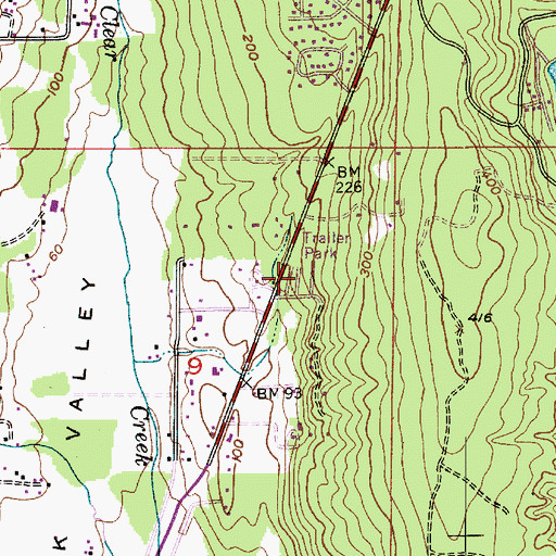 Topographic Map of Whispering Firs Mobile Park, WA