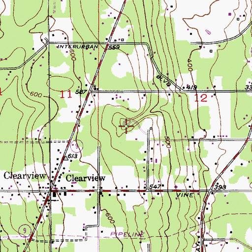 Topographic Map of Clearview Estates Mobile Home Park, WA