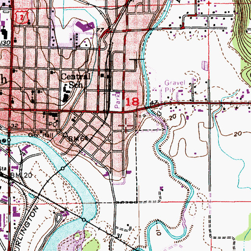 Topographic Map of Mount View Villa Mobile Home Park, WA