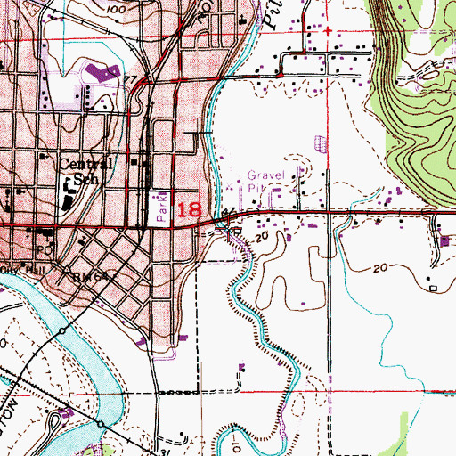 Topographic Map of Pilchuck Mobile Park, WA