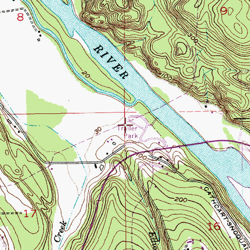 Topographic Map of Three Rivers Mobile Home Park, WA