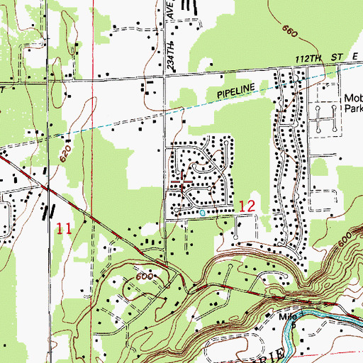 Topographic Map of Shilo Mobile Home Park, WA