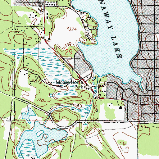Topographic Map of Lakeside Terrace Mobile Home Park, WA