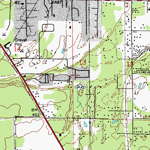 Topographic Map of Oakridge Manor Mobile Home Park, WA