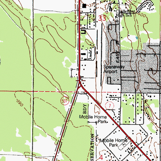 Topographic Map of Ranier West Mobile Home Park, WA