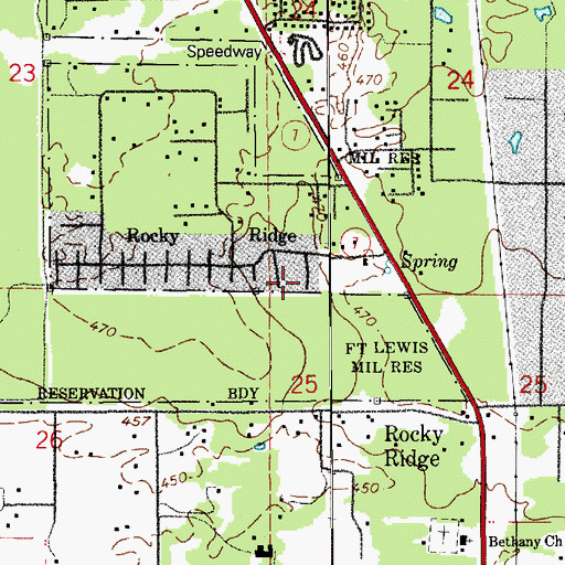 Topographic Map of Three Ponds Mobile Home Park, WA