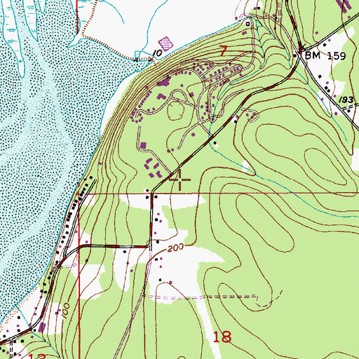 Topographic Map of Warm Beach Estates Mobile Home Park, WA