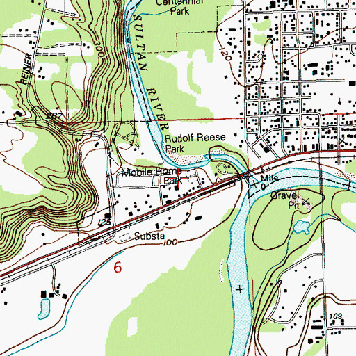 Topographic Map of West Mobile Park, WA