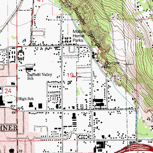 Topographic Map of Summer Villa Estates Mobile Home Park, WA