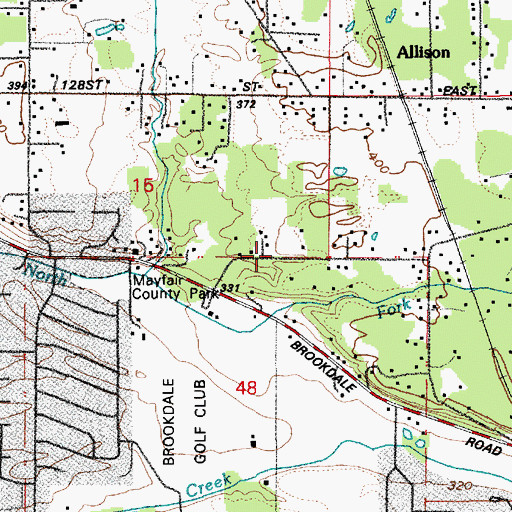Topographic Map of Brookwood Mobile Home Park, WA