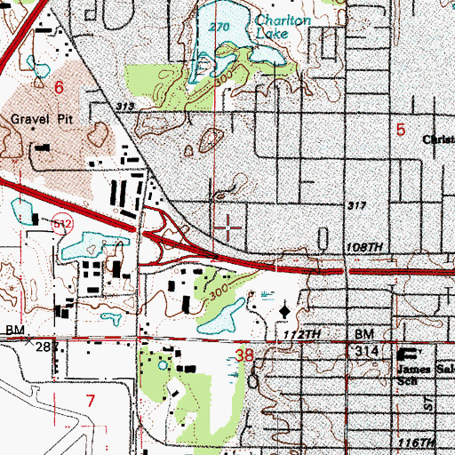 Topographic Map of Fairlane Terrace Mobile Home Park, WA