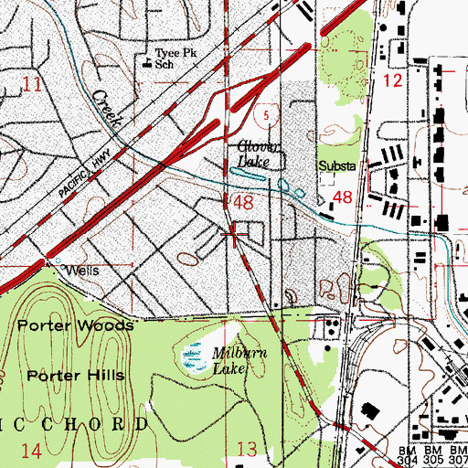 Topographic Map of Fir Acres Mobile Home Park, WA