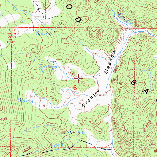 Topographic Map of Granite Meadow, CA