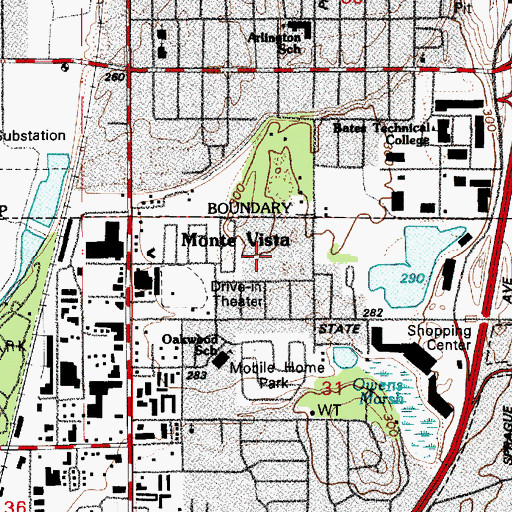 Topographic Map of Francis Mobile Home Court, WA