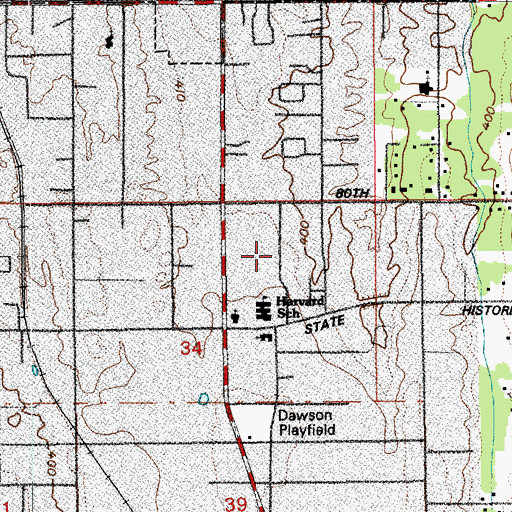 Topographic Map of Harvard View Mobile Home Park, WA