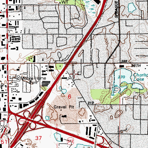 Topographic Map of Mobile Manor, WA
