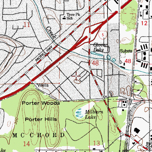 Topographic Map of Northwest Mobile Home Park, WA