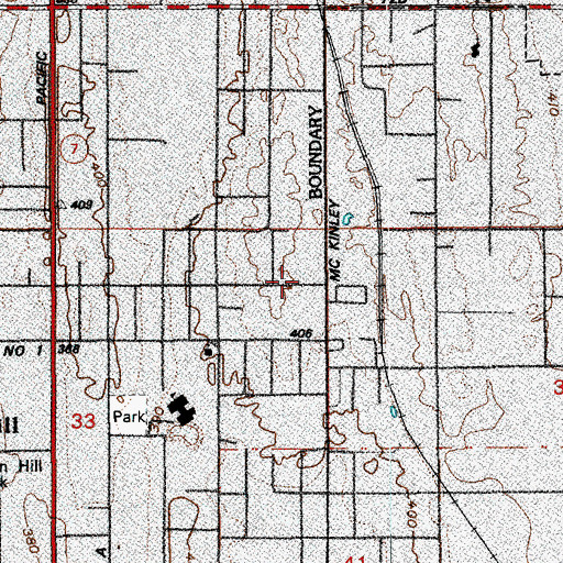 Topographic Map of Ohana Estates Mobile Home Park, WA