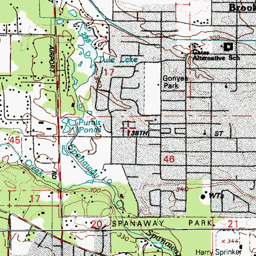 Topographic Map of One Hundred Thirty - Eighth Park Mobile Estates, WA