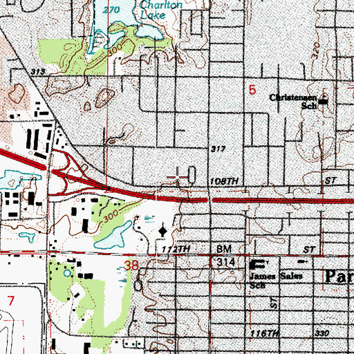 Topographic Map of Pinecrest Mobile Home Park, WA