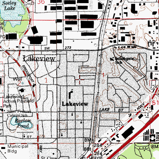 Topographic Map of Rancho Villa Mobile Home Park, WA