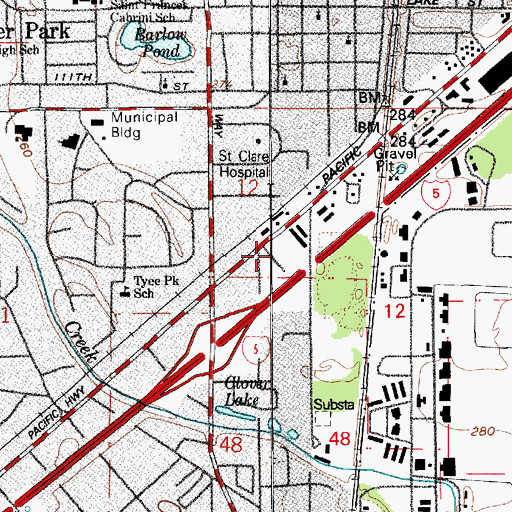Topographic Map of Rose Garden Mobile Home Park, WA