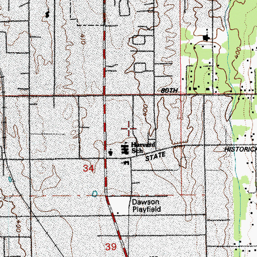 Topographic Map of Sunnyside Mobile Home Park, WA