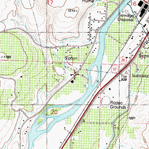 Topographic Map of John's Landing Mobile Home Park, WA
